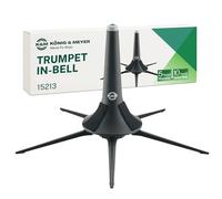 K & M Base de trompeta 15213 – plástico negro, cono de goma, atornillable, transportable en campana