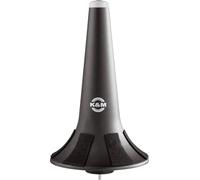 K&M 15214 Cono de trompeta, plástico negro - cono de goma con banda de fieltro - para montar sobre soporte o cuatro pies