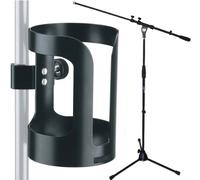K & M 16022 - Soporte para bebidas universal + Soporte para micrófono Keepdrum ms107b