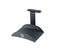 K&M 16330 soporte para auriculares negro, en acero - Práctico estante para montar debajo de la mesa - ubicación voluminosa y discreta
