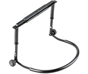 K&M 16416 soporte para armónica negro, de acero, con resorte tensor - apto para arpas azules - estético, fácil de manejar, estable