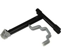 K&M 17570 Duet Schwarz soporte para guitarra eléctrica/acústica - Allrounder, ancho de 19,5 a 25,5 cm, útil para pinturas nitro
