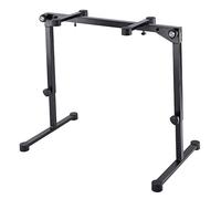 K&M 18820 Bandeja para teclado Omega Pro - negra, acero, con 4 correas - plana - extensible - correa de transporte incluida
