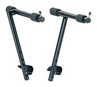 K&M 18941 Accesorio de acero negro - Extensión con topes frontales para soportes en forma de X - ajuste flexible