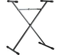 K&M 18962 base de piano, negro, acero - pies en forma de X regulables en altura - trípode de un solo brazo