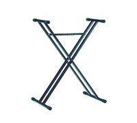 K&M 18963 soporte para piano, negro, acero - Pies en forma de X para teclado principal y piano de escenario, brazo doble, altura ajustable