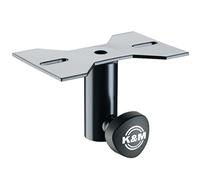 K&M 195/8 Abrazadera para bafle, negro, acero - adaptador para sistema de altavoces de 3,5 cm de diámetro - tornillos incluidos