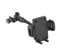 K&M 19747 Soporte para smartphone negro, de plástico - giratorio 360° - clip de bloqueo flexible - para trípode, oficina y demás.