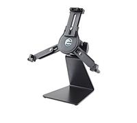 K&M 19792 Soporte para trípode para tableta, negro, acero: soporte de escritorio de alta calidad para marcas y tamaños populares