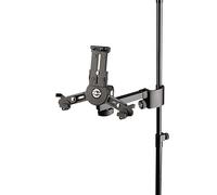 K&M 19796 Soporte para tablet, negro - Accesorio para soportes de micrófono, inclinable - flexible, adaptable a las marcas más populares