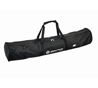 K&M 21312 Bolsa para 2 altavoces/luces - nailon, estilo lino, negro con logotipo verde de K&M