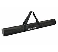 K&M 21421 Bolsa de transporte negra - tejido de nailon resistente al desgarro y repelente al agua - para 2 soportes de micrófono, 2 compartimentos internos