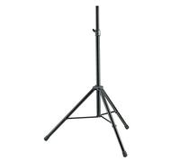 K&M 21436 Soporte para altavoz de aluminio negro - ø 3,5 cm, hasta 40 kg, con trípode y amortiguador - ligero y resistente
