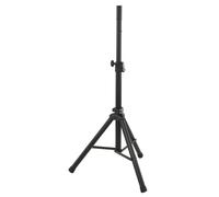 K&M 21454 Soporte de altavoz negro fabricado en aluminio - ø 3,5 cm, con trípode y dimensiones compactas - ajustable extremadamente bajo