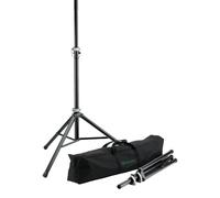 K&M 21459 Soportes para altavoces en juego con bolsa de transporte - aluminio negro - hasta 40 kg, transporte cómodo - 2 piezas
