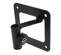 K&M 23856 Soporte de pared para brazo de micrófono de acero negro con perno y tornillo de bloqueo, robusto y estable