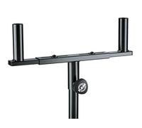 K&M 24105 Horquilla deflectora - negra y acero - para 2 deflectores - para varillas de ø 3,5 cm, insertable