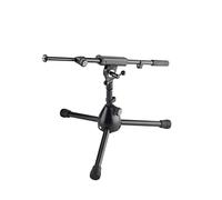 K&M 25950 Base de micrófono Rien, para batería, 3/8" en acero negro, brazo giratorio, extensión hasta 74,5 cm - altura 42,5-64,5 cm