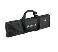 K&M 26019 Bolsa negra - tejido de nailon, resistente al agua y al desgarro - para 3 soportes de micrófono, bolsillos internos