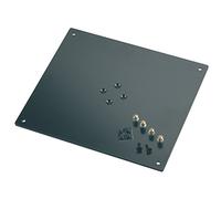 K&M 26792 Placa amplificadora de monitor, negra, acero - Se monta en trípode o base de amplificador