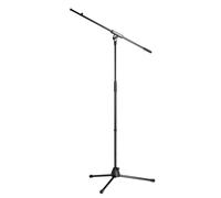 K&M 27105 Base de micrófono negra, en acero, con brazo giratorio, extensión hasta 80,5 cm - altura regulable 90-160 cm - conexión rosca 3/8