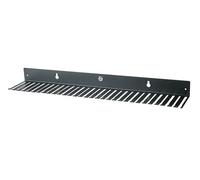 K&M 49020 Soporte de pared para cables, negro, acero - puede alojar hasta 31 cables de alimentación o de carga - para escenarios y salas de música