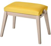 K&M - Banqueta de piano gris, asiento de terciopelo amarillo