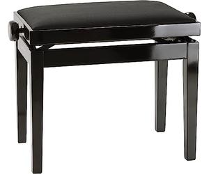 K&M - König & Meyer »13961 PIANO BENCH« Banqueta de Piano con Ajuste de Altura - Color: Negro brillante - Asiento: Terciopelo, negro