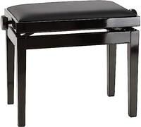 K&M - König & Meyer »13971 PIANO BENCH« Banqueta de Piano con Ajuste de Altura - Color: Negro brillante - Asiento: Imitación de cuero, negro