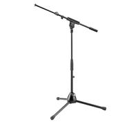 K&M König & Meyer 25977.500.55 - Soporte de micrófono telescópico ajustable de 2 piezas, altura de bajo nivel más corta con base de pierna plegable, grado profesional, fabricado en Alemania, color
