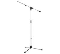 K&M Konig & Meyer 21060.500.02 - Soporte para micrófono de trípode con brazo de brazo | Fácil ajuste de altura de embrague | Diseño de patas plegables | Base de zinc fundido | Grado profesional para todos los músicos | Fabricado en Alemania | Cromado