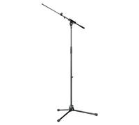K&M Konig & Meyer 21080.500.55 Tripod Microphone Stand w/Telescoping Boom | Clutch Height Adjustment | Soft-Touch Lock | Folding Leg Design | Zinc Die-Cast Base | German Made | Black