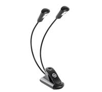 K&M - Lámpara para atril 2 brazos 2 Leds con pila