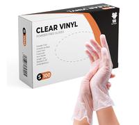 K-MART Gloveman - Guantes de vinilo transparente (caja de 100) (S (paquete de 100)