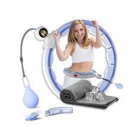 K-MART Hula Hoop con Peso, Infinity Smart Hula Hoops con Contador de 16, Masaje de Bola de Giro automático de 360 Grados, aro Infinito para Adultos, Equipo de Fitness para pérdida de Peso