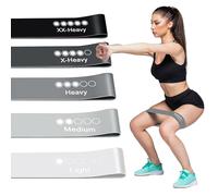 K-MART Juego de 5 Bandas de Resistencia, Banda de Ejercicio con 5 Niveles de Resistencia Diferentes, Banda de Resistencia Ideal para Entrenamientos de Gimnasio en casa, Yoga y Pilates, Incluye Bolsa