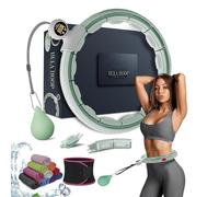 K-MART Smart Hula Ring Hoop Anillo de Fitness, Desmontable, con Bola Giratoria Automática, 360 Grados, Adecuado para Gimnasia, Masaje y Fitness para Adultos para Bajar de Peso, Verde