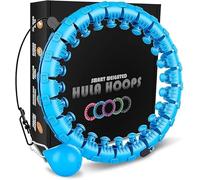 K-MART Smart Hula Rings Hoops, con Peso Hula Circle 24 Anillo de Fitness Desmontable con Bola de Giro automático de 360 Grados, Gimnasia, Masaje, Fitness Adulto para Bajar de Peso (Azul)