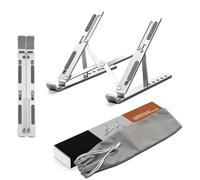 K-MART Soporte Ajustable Extra Fuerte para Ordenador portátil, Soporte para Ordenador portátil, Compatible con MacBook Air, Pro, DELL, 10-15,6" (Plateado)