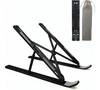 K-MART Soporte elevador para laptop extra fuerte, soporte elevador para computadora portátil con ventilación de aire, compatible con MacBook Air, Pro, Dell, 10-15.6 pulgadas (negro)