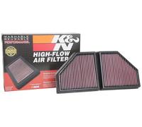 K&N Filtro de Aire de Reemplazo compatible con BMW 750i 4.4 2016- & BMW M550i xDrive 4.4 2018- (Juego de 2 piezas) (33-5086)