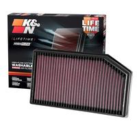 K&N Filtro de Aire de Reemplazo compatible con Jeep Wrangler JL 2.0 & 3.6 2018- (33-5076)