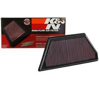 K&N Filtro de aire del motor: alto rendimiento, premium, lavable, filtro de repuesto: CADILLAC CT6 2016-2020, 33-5055