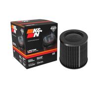 K&N Filtro de Aire Negro Dryflow Universal Cónico - Parte Superior de Fibra de Carbono - 70mm brida, 129mm base, 114mm parte superior, 127mm altura (RU-3137HBK)