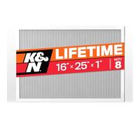 K&N Filtro de aire para horno HVAC de 16 x 25 x 1, dura toda una vida, lavable, Merv 8, el último filtro HVAC que comprarás, respira de forma segura en casa o en la oficina, HVC-8-11625