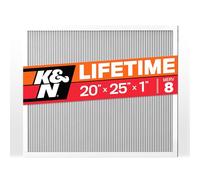 K&N Filtro de aire para horno HVAC de 20 x 25 x 1, dura toda una vida, lavable, Merv 8, el último filtro HVAC que comprarás, respira de forma segura en casa o en la oficina, HVC-8-12025