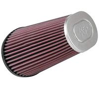 K&N Filtro universal cromado: alto rendimiento, premium, lavable, filtro de motor de repuesto: altura del filtro: 19 cm, longitud de la brida: 2,2 cm, forma: ovalada, cónica, RC-5063