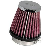 K&N Filtro de aire RC-1060 – Alto rendimiento, abrazadera universal, cromo, para coche y moto