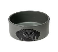 K Plato para Perro DE CERÁMICA Gris 1500ML 18,5 x 18,5 x 7,5 CM