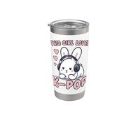 K-Pop | A esta chica le encanta el K-Pop | Conejo, KPop para niñas Vaso térmico de acero inoxidable de doble pared